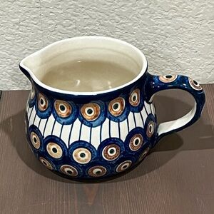 Polish Pottery Small Pitcher Creamer Gravy Boat Boleslawiec Ceramic Folk Art